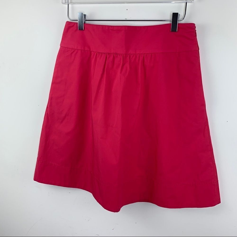J. Crew Bright‎ Fuchsia Pink A-line Full Skirt with Pockets Sz 4 New